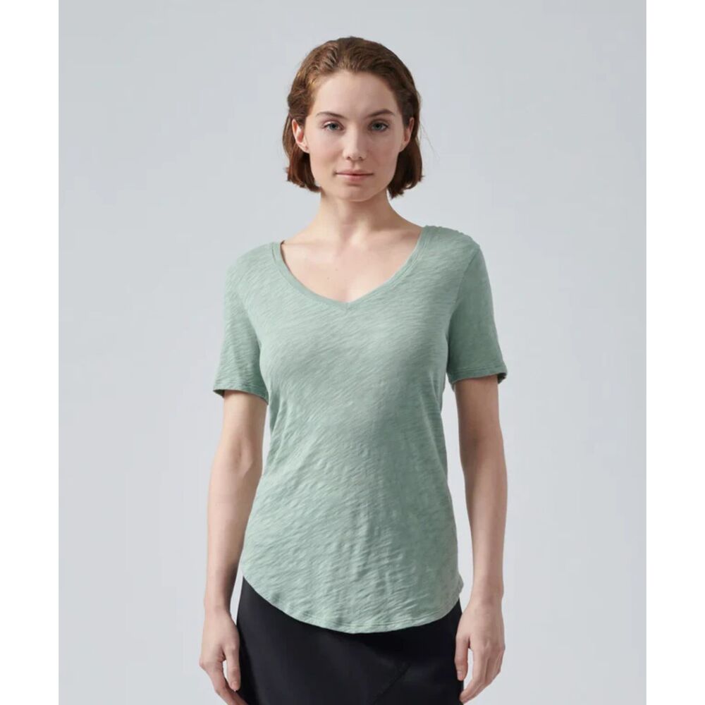 ATM Slub Jersey Classic V-Neck Tee, Surf Green, Size S